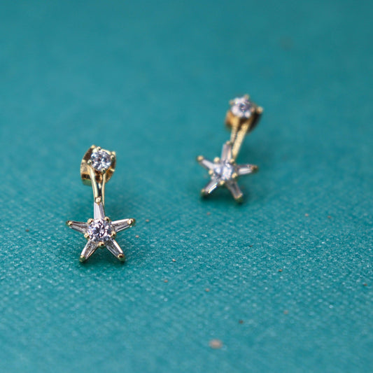 עגילי כוכב זהב טיים טו שיין Princess K Jewelry