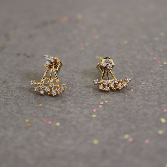 עגילי פרח זהב מרגרט Princess K Jewelry
